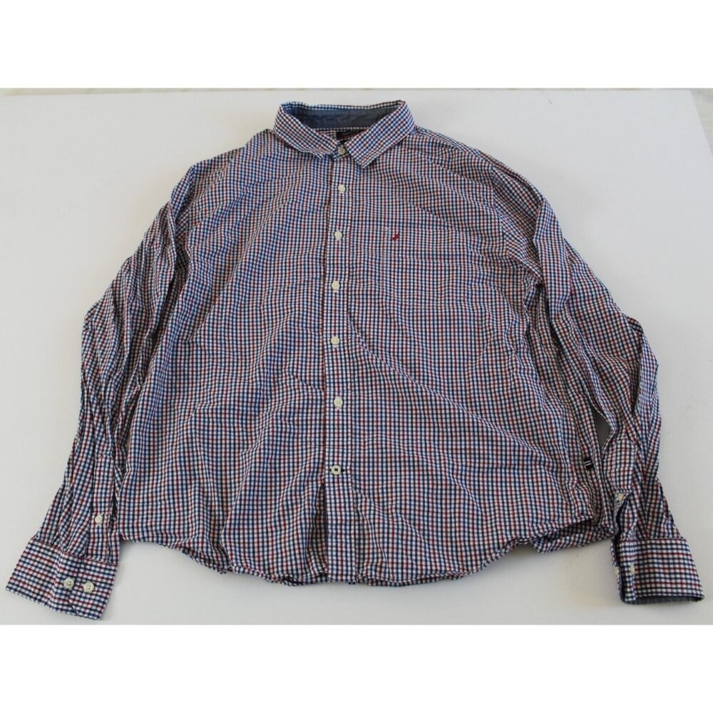 Nautica Men's Slim‎ Fit Check Pattern Button Down Shirt Size XXL
